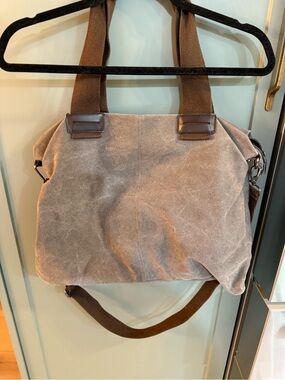 Canvas Shoulder Tote Bag in Grey- Unbranded